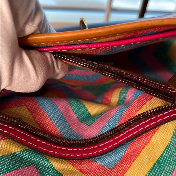 Dooney & Bourke Blue and Tan Crossbody Bag Pre-Loved - Picture 11 of 17